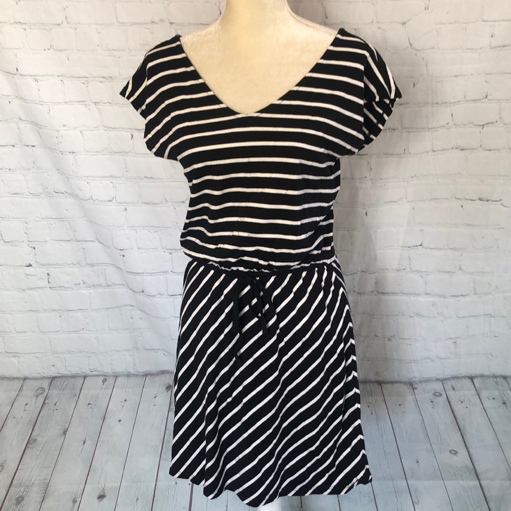 Gap Drawstring Striped Sleeveless Pull over Dress